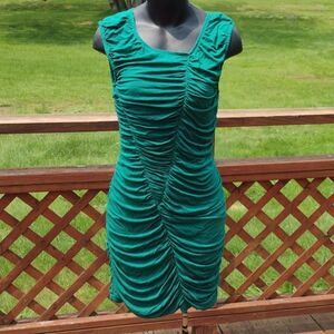 Snap Sleeveless Teal Green Bodycon Dress Size Medium